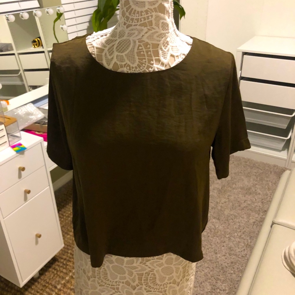 Olive crop silky top forever 21